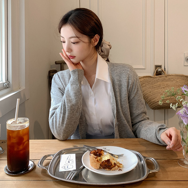 (국내제작)(캐시미어+파인울) 올타임 브이넥 니트 가디건 cd2801 이미지 2