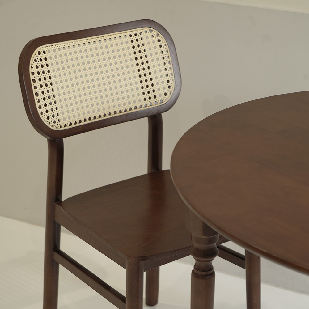 자야캠핑 카야니 천연 원목 카페 라탄 식탁 의자 4COLOR