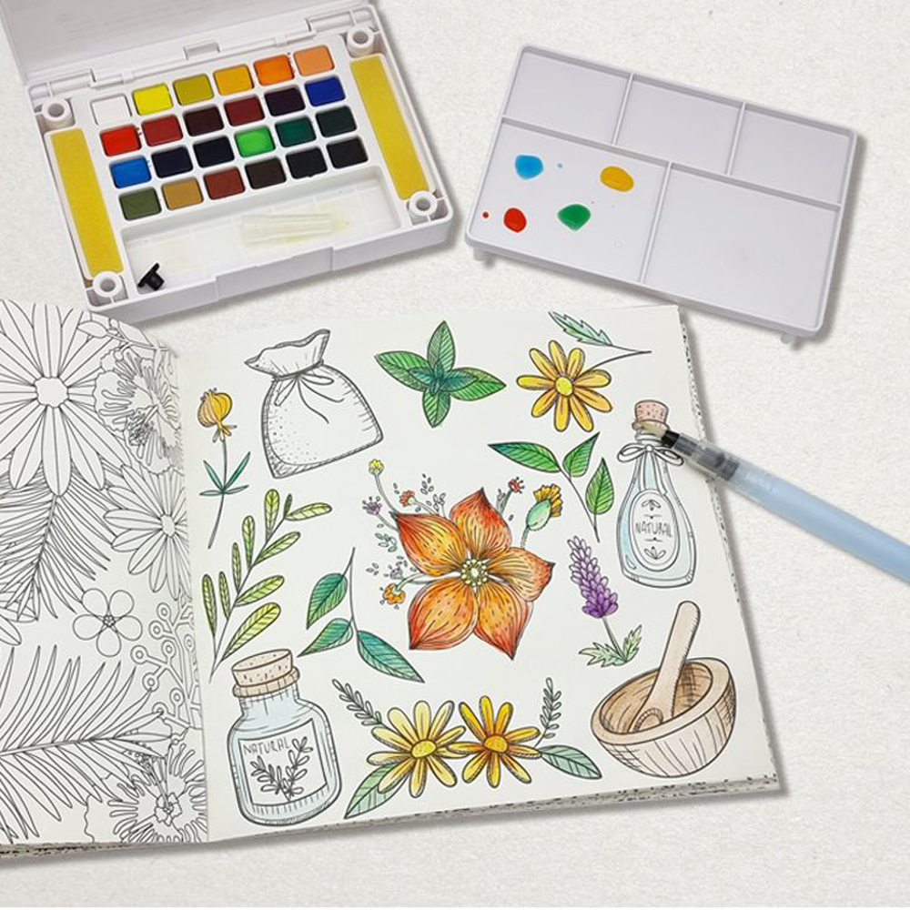 어른색칠공부 시니어 컬러링북 어르신 색칠공부 민화 도안 이미지 2