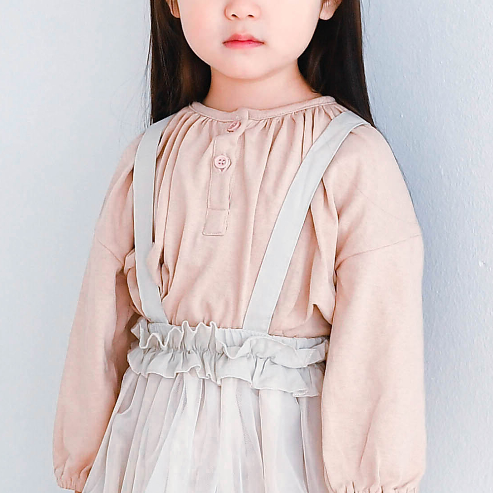 맥 헨리넥 티셔츠 봄 가을 아이보리 인디핑크 여아 아동 긴팔