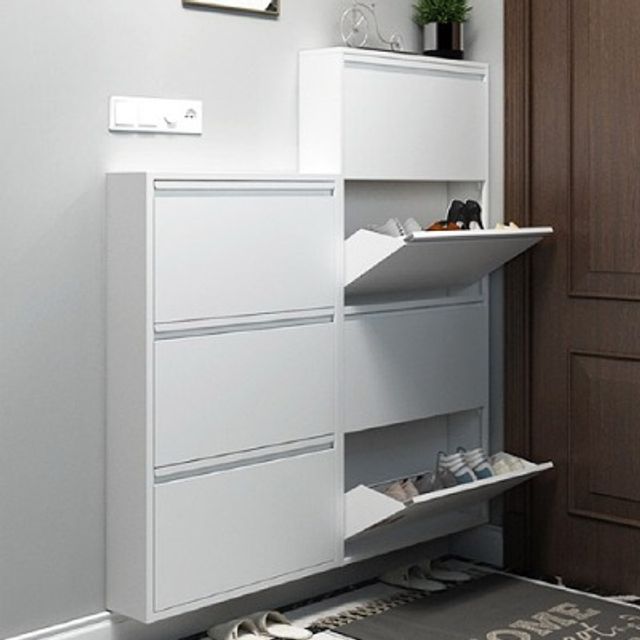 틈새신발장 초슬림 슬라이딩 철제 원룸 수납 서랍장