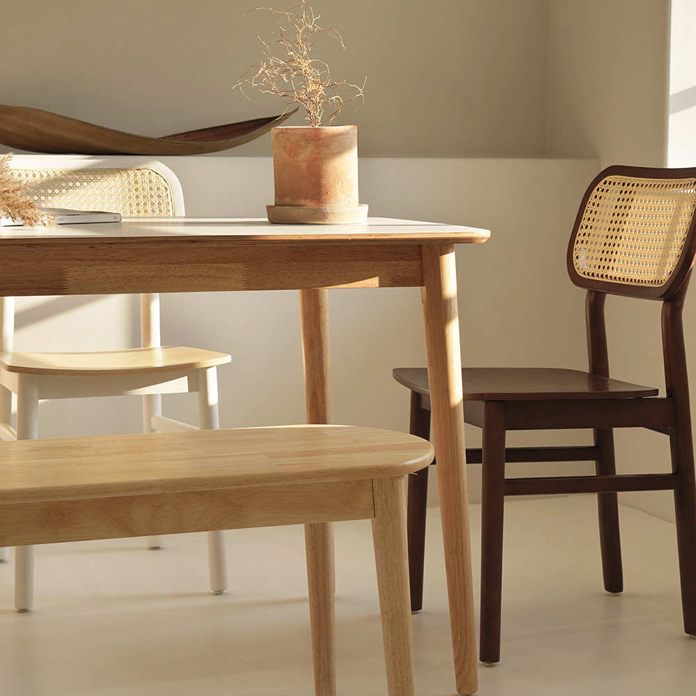 자야캠핑 카야니 양면 HPM 유칼립투스 원목 직사각 4인용 식탁 테이블 1400