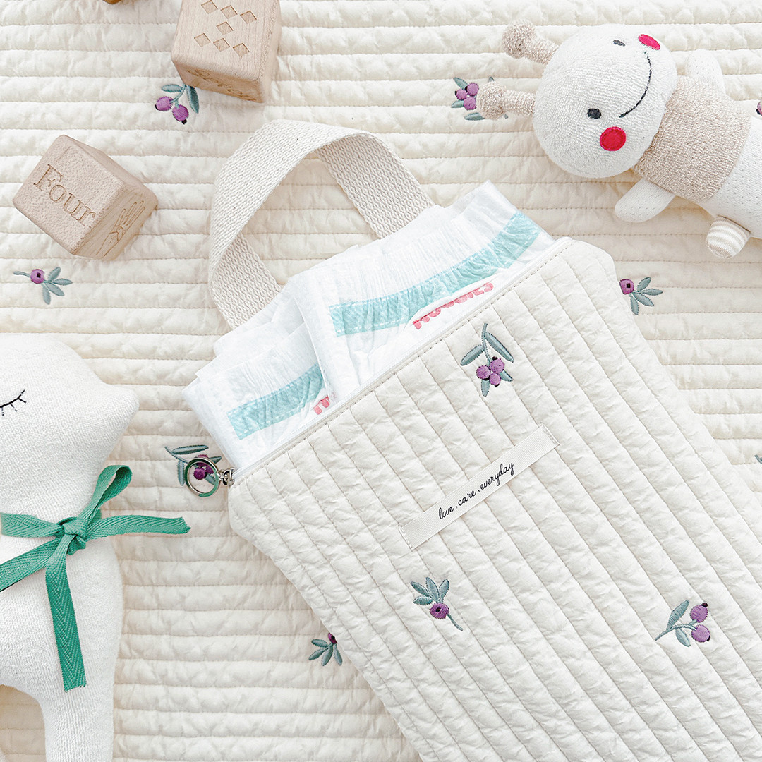 마롤로뜨 100수 누빔 손잡이 파우치 순면 국민 기저귀 가방 아기 미니 이너백 살랑데이지