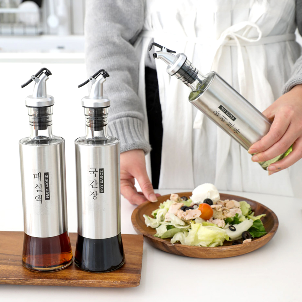 원터치 밀폐 유리 오일병 소스병 소 200ml - 상세 이미지 2