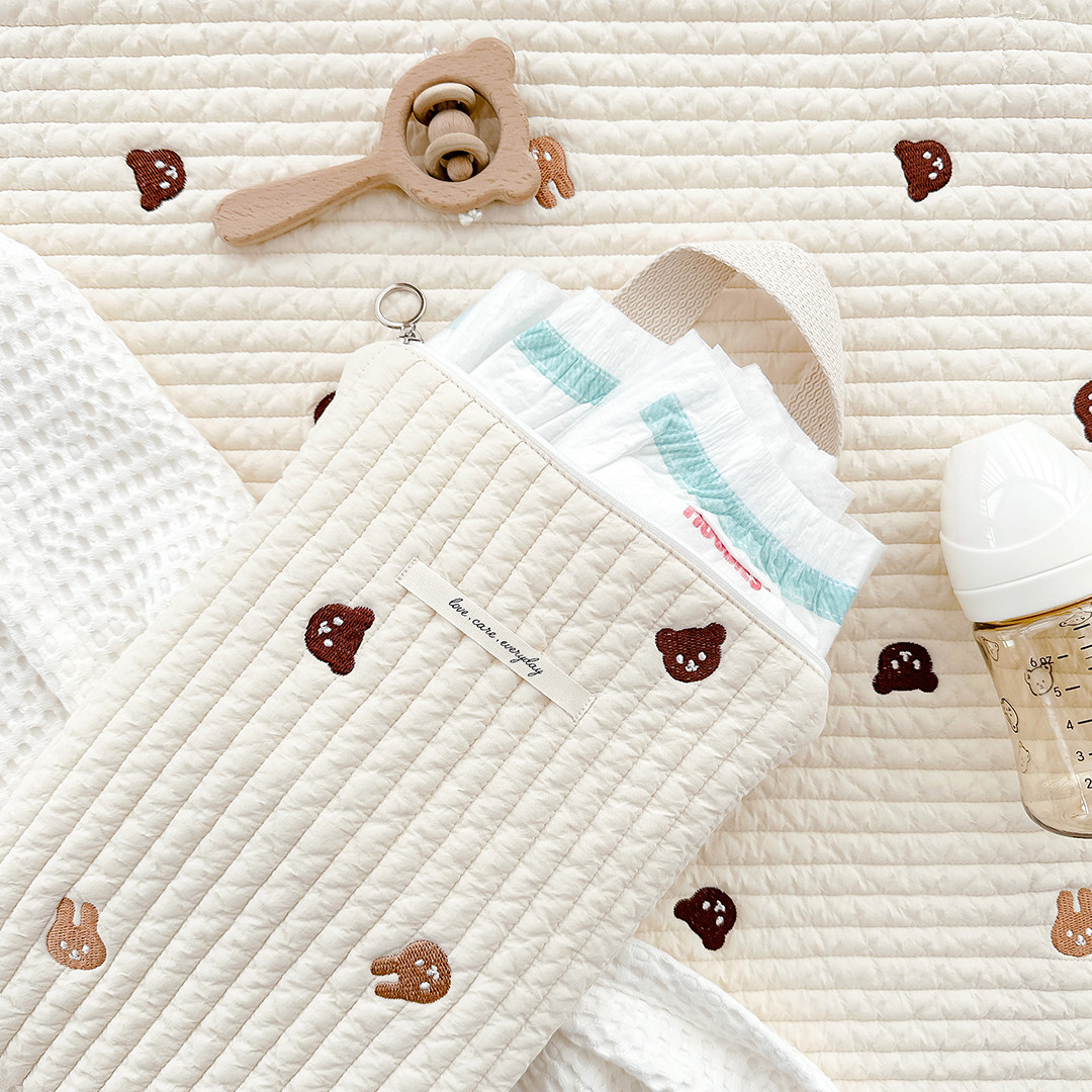 마롤로뜨 100수 누빔 손잡이 파우치 순면 국민 기저귀 가방 아기 미니 이너백 살랑데이지