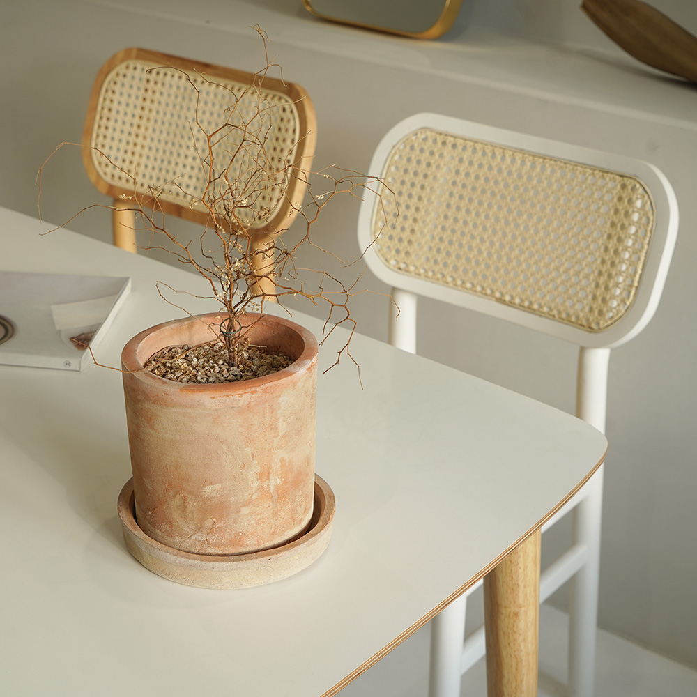 자야캠핑 카야니 천연 원목 카페 라탄 식탁 의자 4COLOR