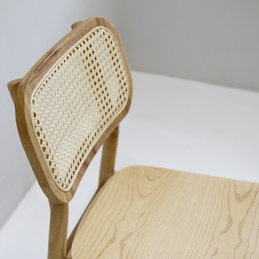 자야캠핑 카야니 천연 원목 카페 라탄 식탁 의자 4COLOR