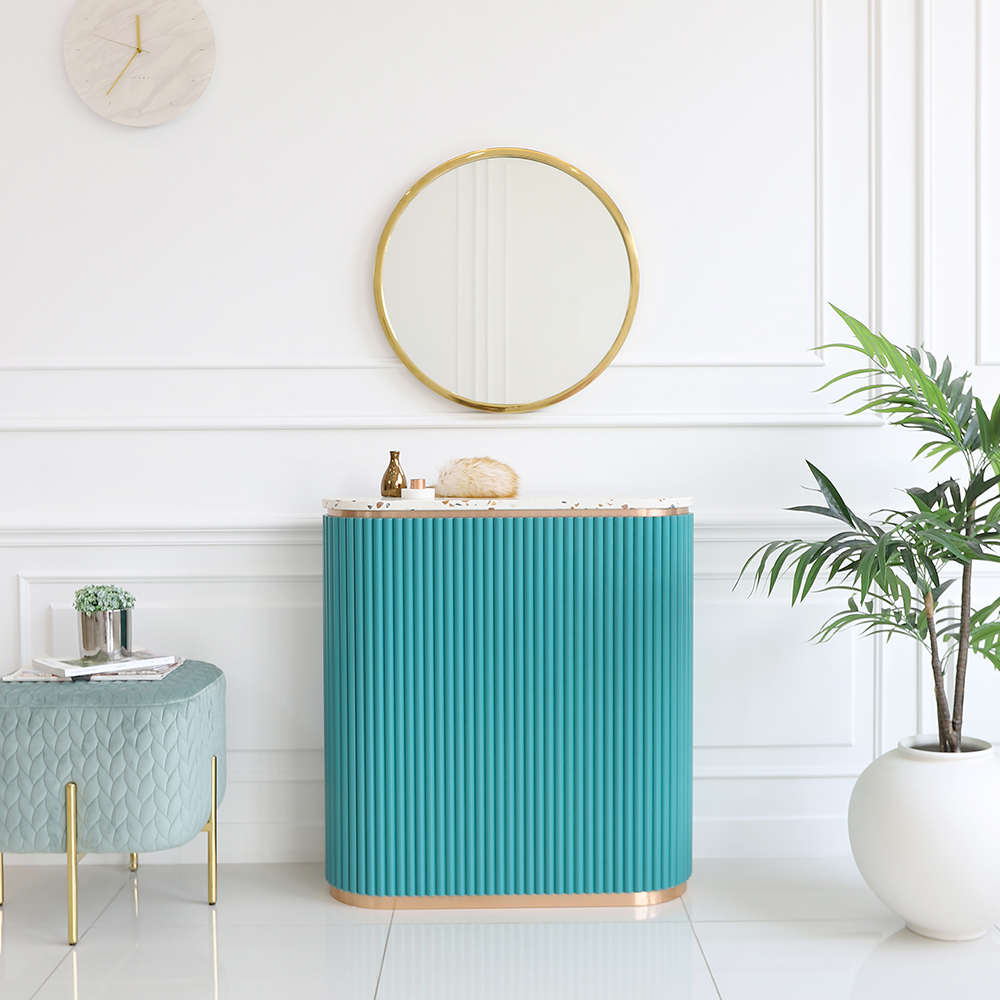 나나 테라조 템바보드 화장대 인테리어 거실 현관 슬림 콘솔 800 CL409