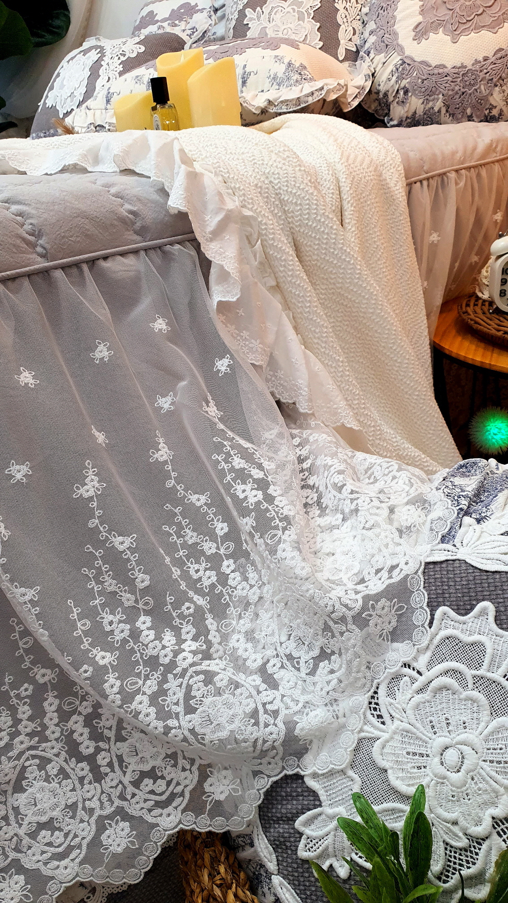 레이스 라지킹 침대스커트 베드스커트맞춤 돌침대커버