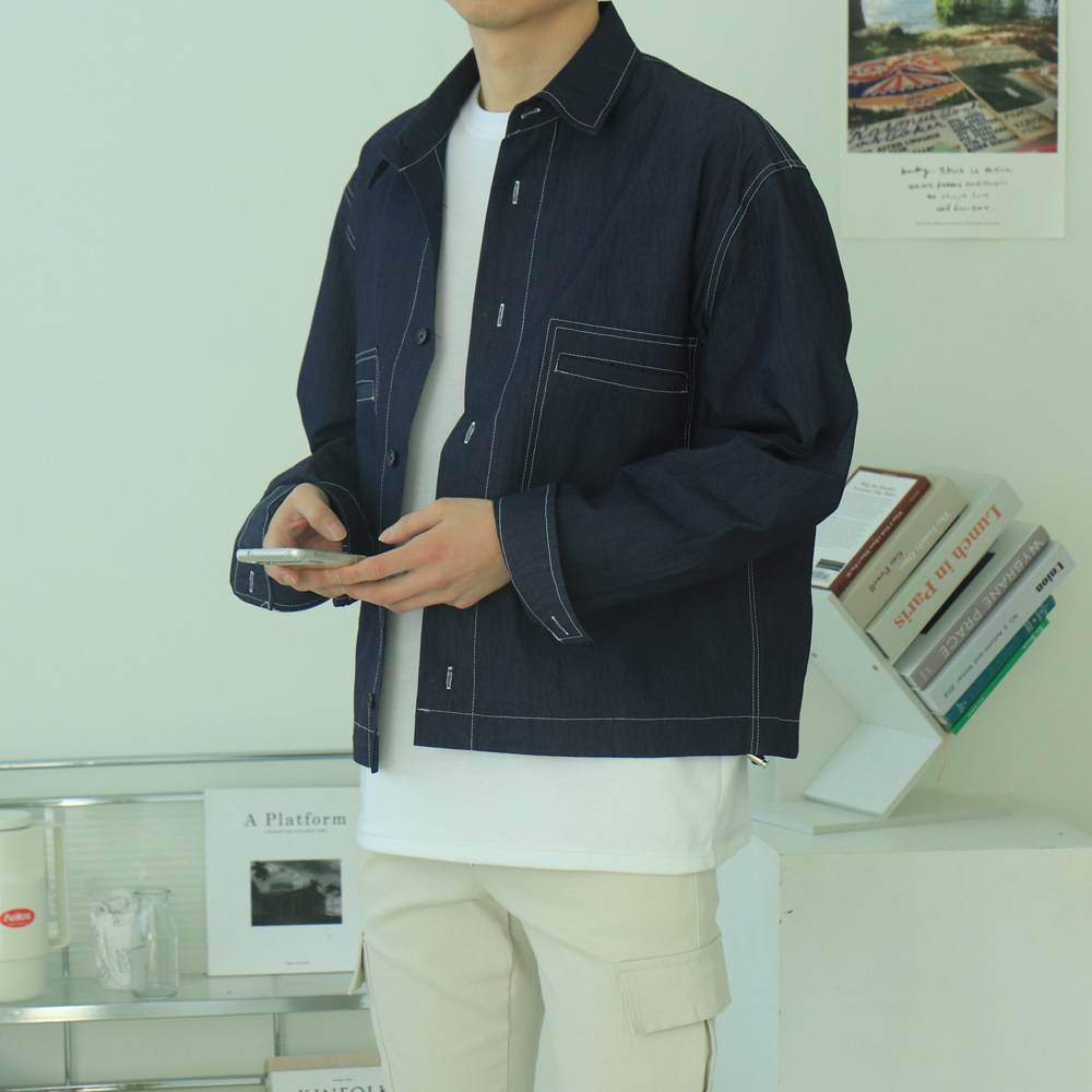 남자청자켓 오버핏 트러커 셔켓 남자자켓 이미지 2