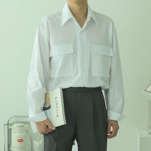 남자셔츠 바이오워싱 남성남방 크롭 남자오버핏셔츠 착용 후기 | 사이즈/핏 총정리 - 상품 이미지 2