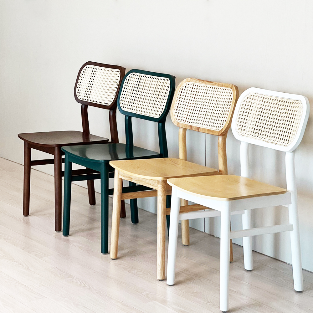 자야캠핑 카야니 천연 원목 카페 식탁 라탄의자 4COLOR