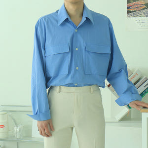 남자셔츠 바이오워싱 남성남방 크롭 남자오버핏셔츠 착용 후기 | 사이즈/핏 총정리 - 상품 이미지 1