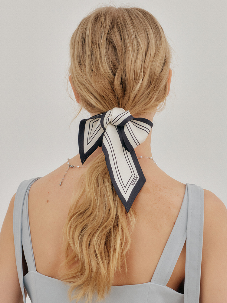LINE TWILLY SCARF_BLACK - 상세 이미지 2