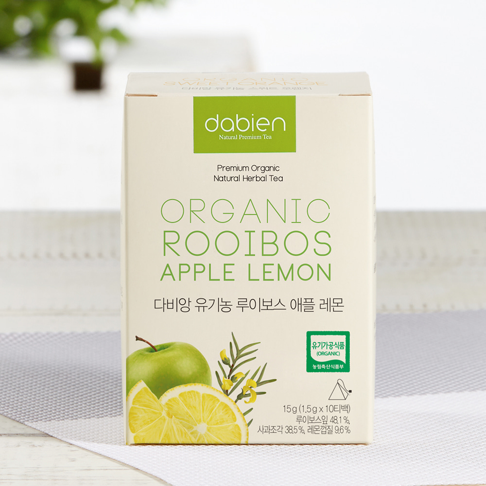 다비앙 유기농 루이보스 애플레몬 허브차 티백 10개입 - 상세 이미지 2