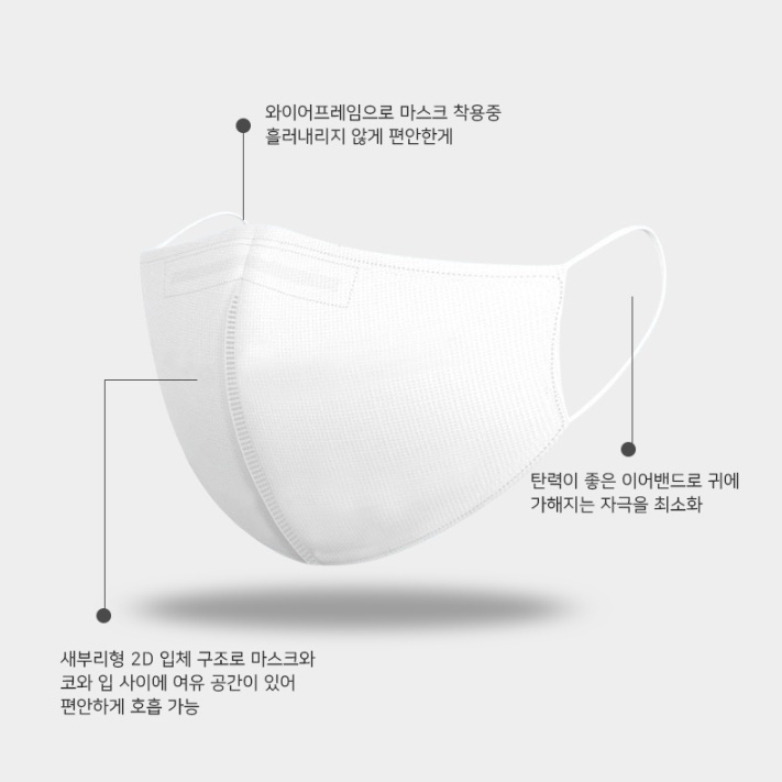 퍼플 마스크 10매 사무실 회사 헬스장 색깔 마스크 선물용 마스크 - 상세 이미지 3