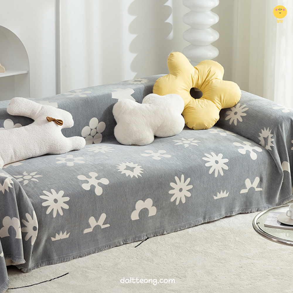 달떵 양면 패턴 쇼파 커버 천갈이 덮개 패드 거실 커버링 돌 패브릭130x180