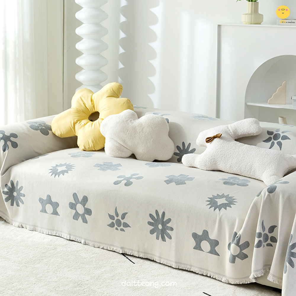 달떵 양면 패턴 쇼파 커버 천갈이 덮개 패드 거실 커버링 돌 패브릭130x180