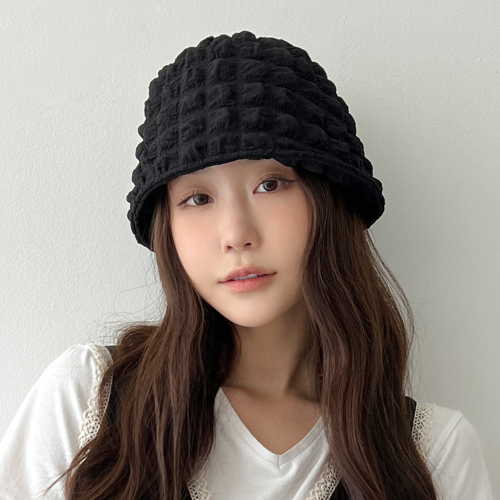 여름 플리츠 엠보 숏 주름 벙거지 링클 버킷햇 이미지 8