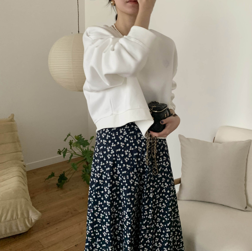 다이노 루즈핏 가을 간절기 라운드넥 긴팔 여자 세미 크롭 맨투맨 티셔츠 상세 이미지 27
