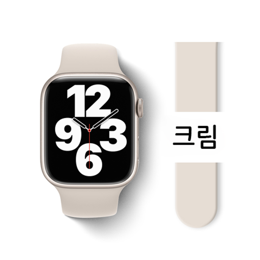 애플워치 8 7 6 SE2 SE 호환 시계줄 실리콘 스트랩 밴드 - 상세 이미지 5