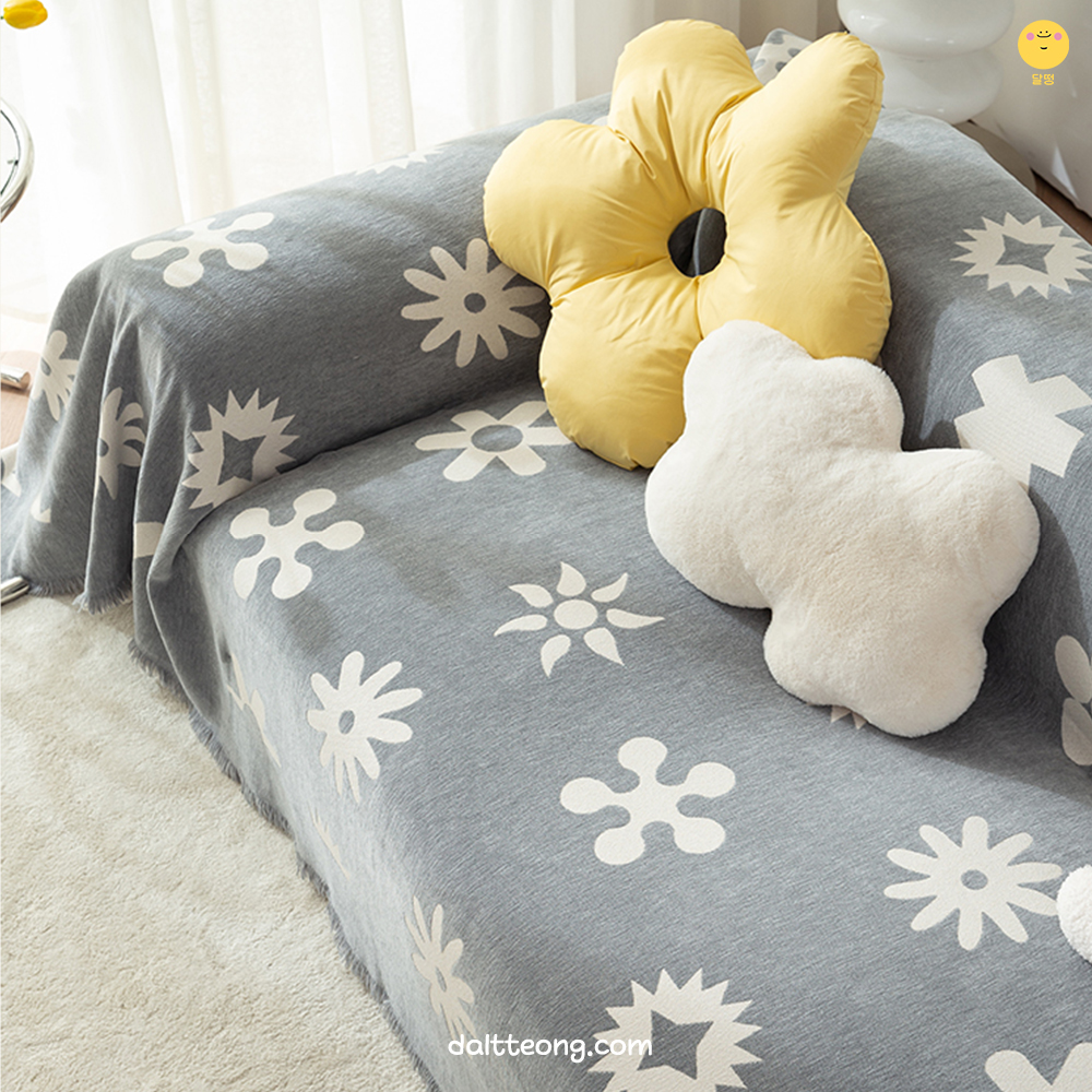 달떵 양면 패턴 쇼파 커버 천갈이 덮개 패드 거실 커버링 돌 패브릭130x180