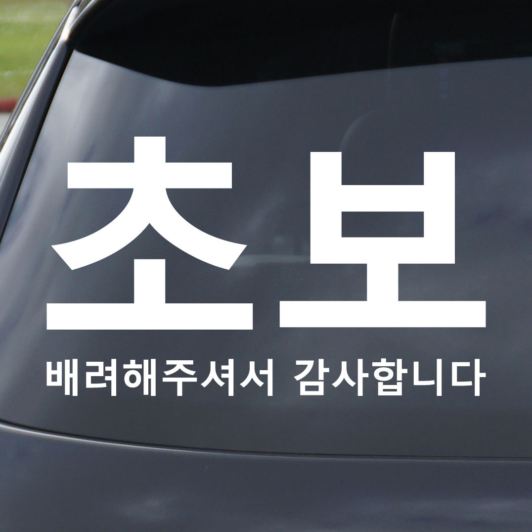 잘보이는 초보운전 스티커 ND-161 흰색 대형