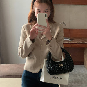 프렌치 시크 골드버튼 금장 빈티지 버튼 단추 카라넥 루즈핏 케쥬얼 여자 ... 착용 후기 | 사이즈/핏 총정리 - 상품 이미지 2