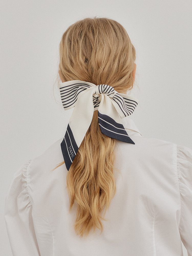 SQUARE TWILLY SCARF_BLACK - 상세 이미지 2