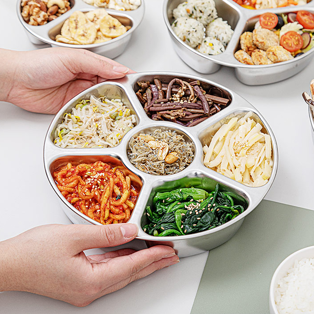 올비아 독립칸칸 스텐304 찬합 3호 6칸 22cm - 메인 이미지