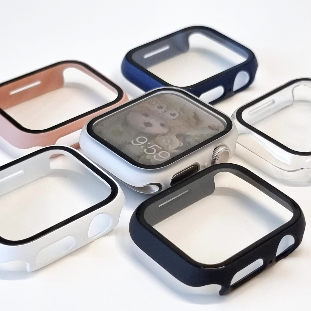 애플워치 풀커버 케이스 11 10 9 7 8 SE2 3 강화유리 액정보호