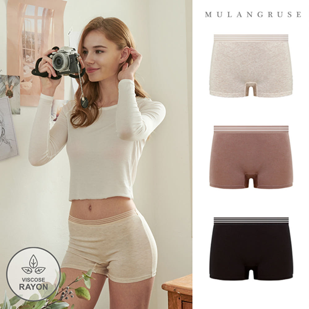 이지 레이온스판 모달 여드로즈팬티 네모팬티 여성사각팬티 3종세트 : 물랑루즈 공식스토어