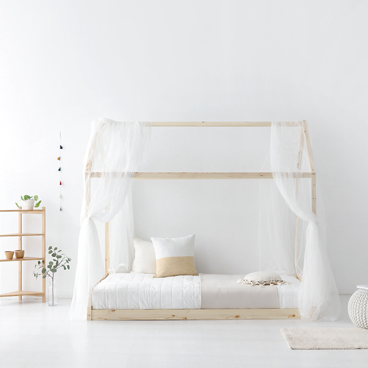 초등학생 침대 초등여아 어린이 캐노피 공주 침대 원목