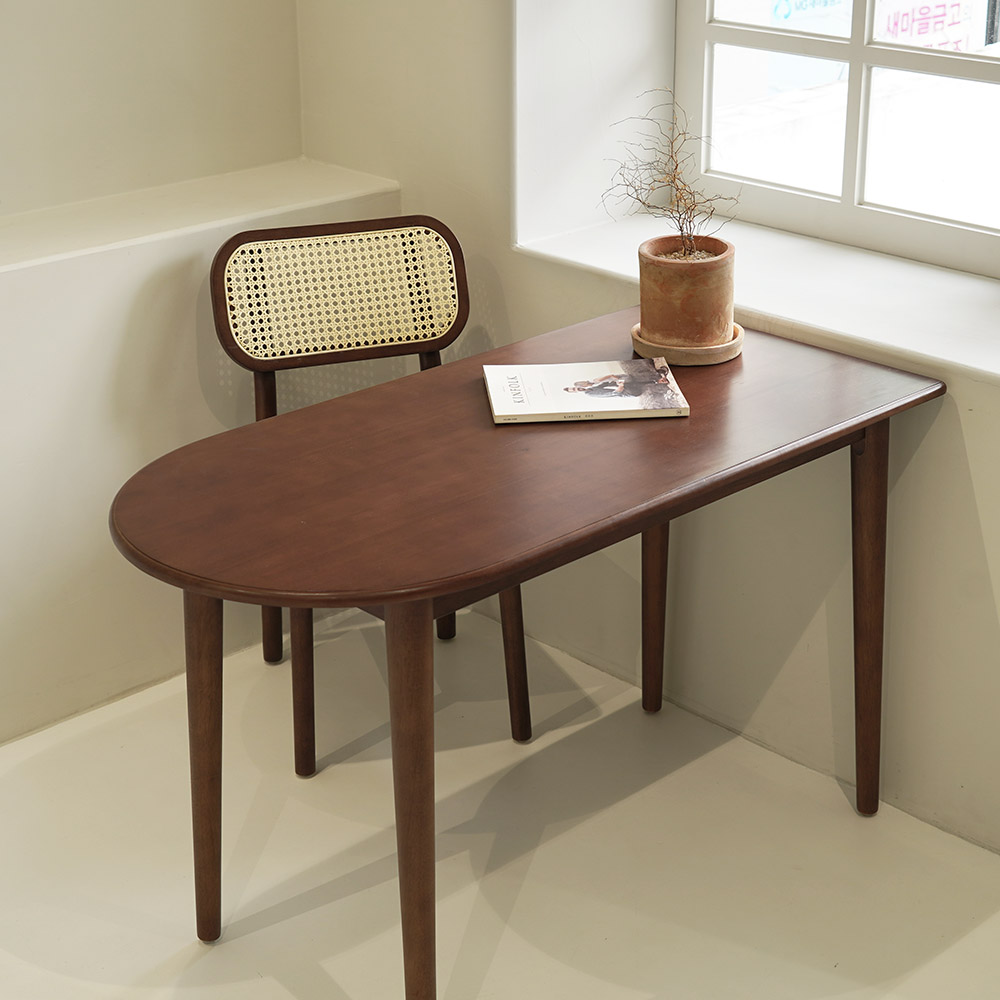 자야캠핑 카야니 천연 원목 카페 라탄 식탁 의자 월넛