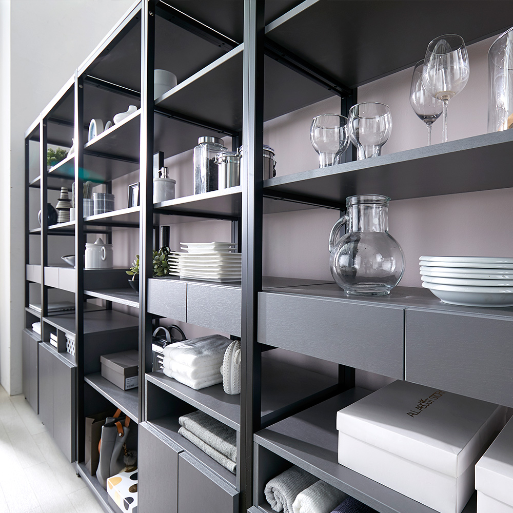 빌트라인 진열장 5단 장식 선반 거실 서재 철제