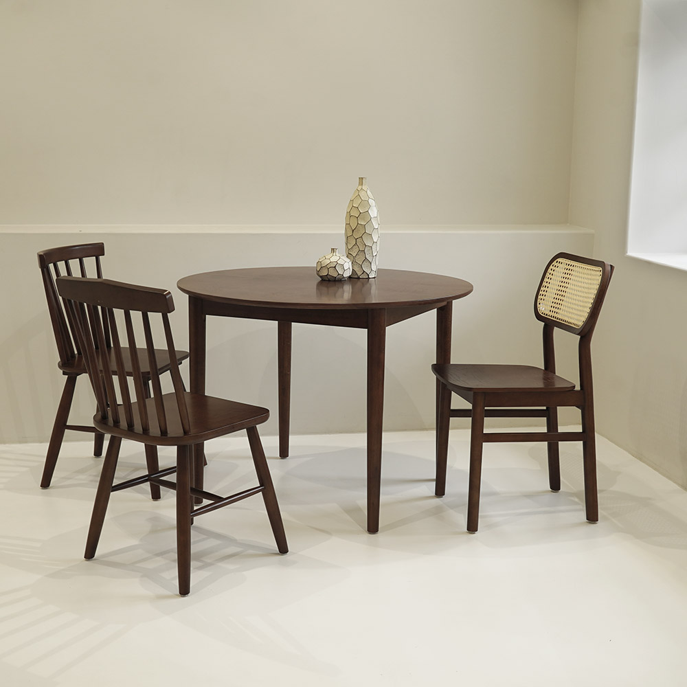 자야캠핑 포르보 월넛 원목 카페 레트로 2인 4인 식탁 원형테이블