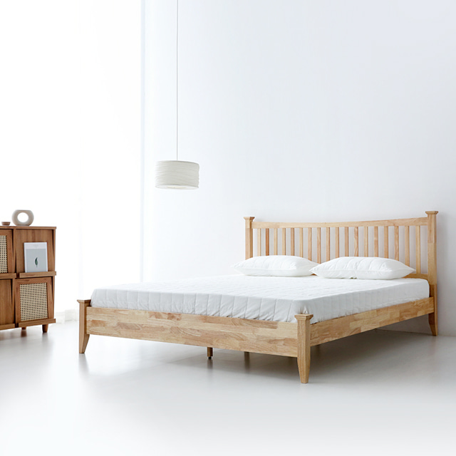 원목 침대 킹 평상형 호텔식 부부 침대프레임