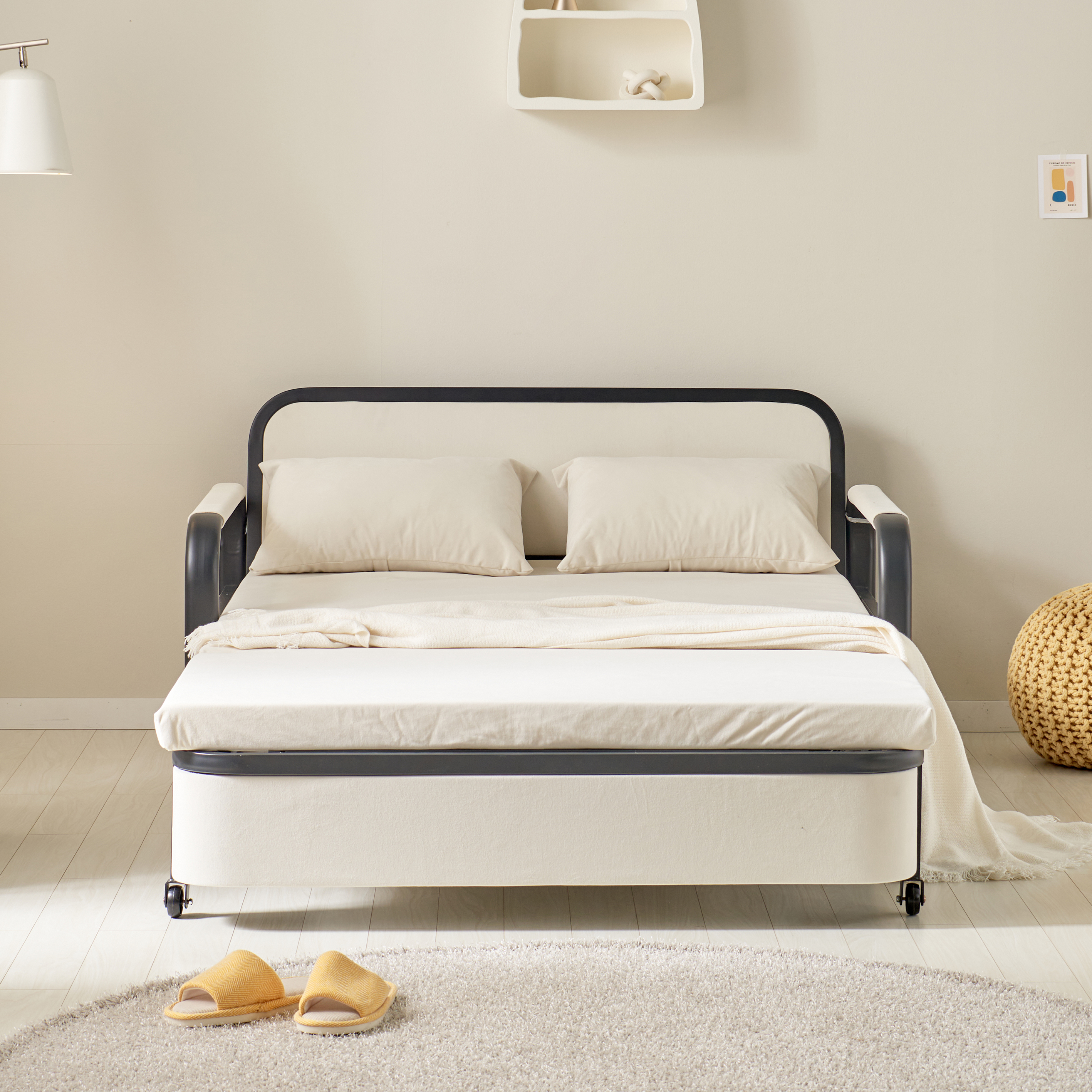 서광퍼니처 오뜨 2인 수납형 패브릭 소파 베드 간이 접이식 침대 sk