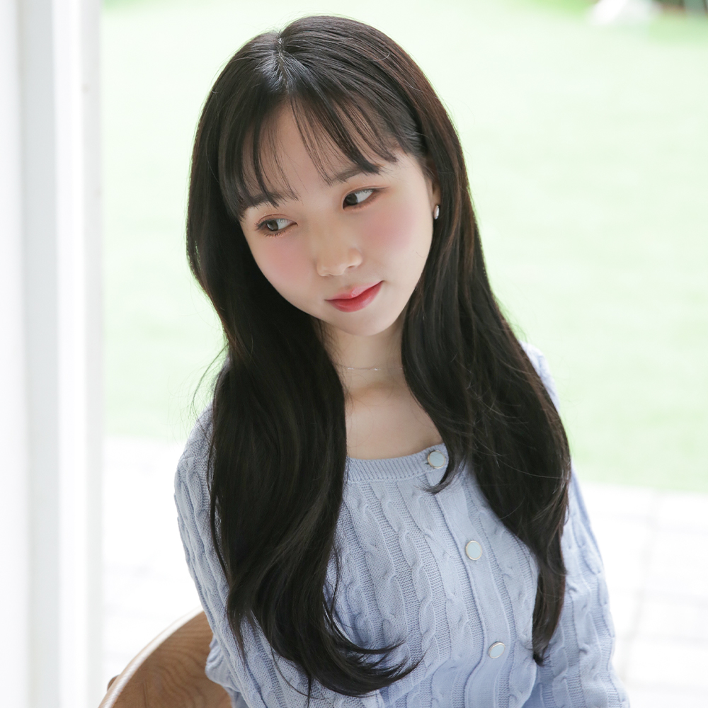여성 반가발 피스 씨컬펌 똑딱이 긴머리 가발 이미지 6