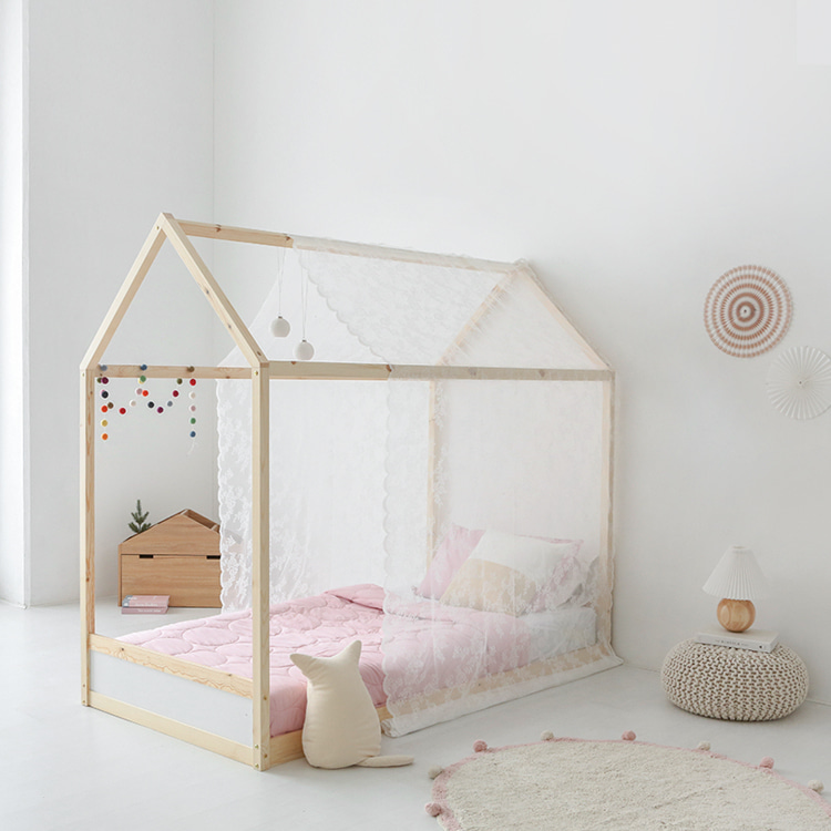 초등학생 침대 초등여아 어린이 캐노피 공주 침대 원목