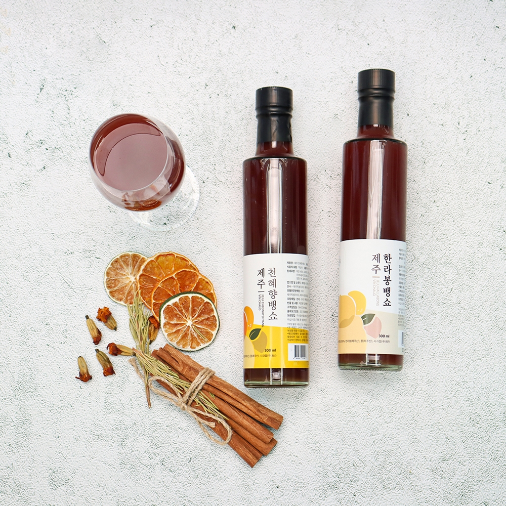 제주 한라봉 뱅쇼 300ml 무알콜 홈카페 탄산수 아이스 에이드 와인 수제청 선물 - 상품 이미지