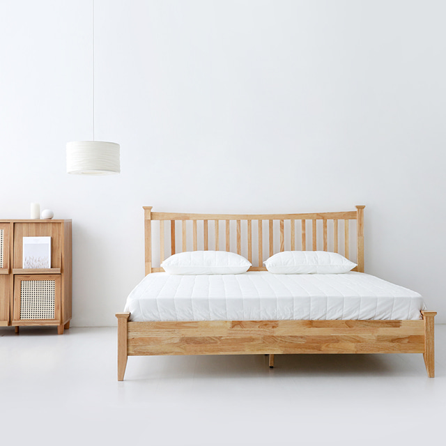 원목 침대 킹 평상형 호텔식 부부 침대프레임