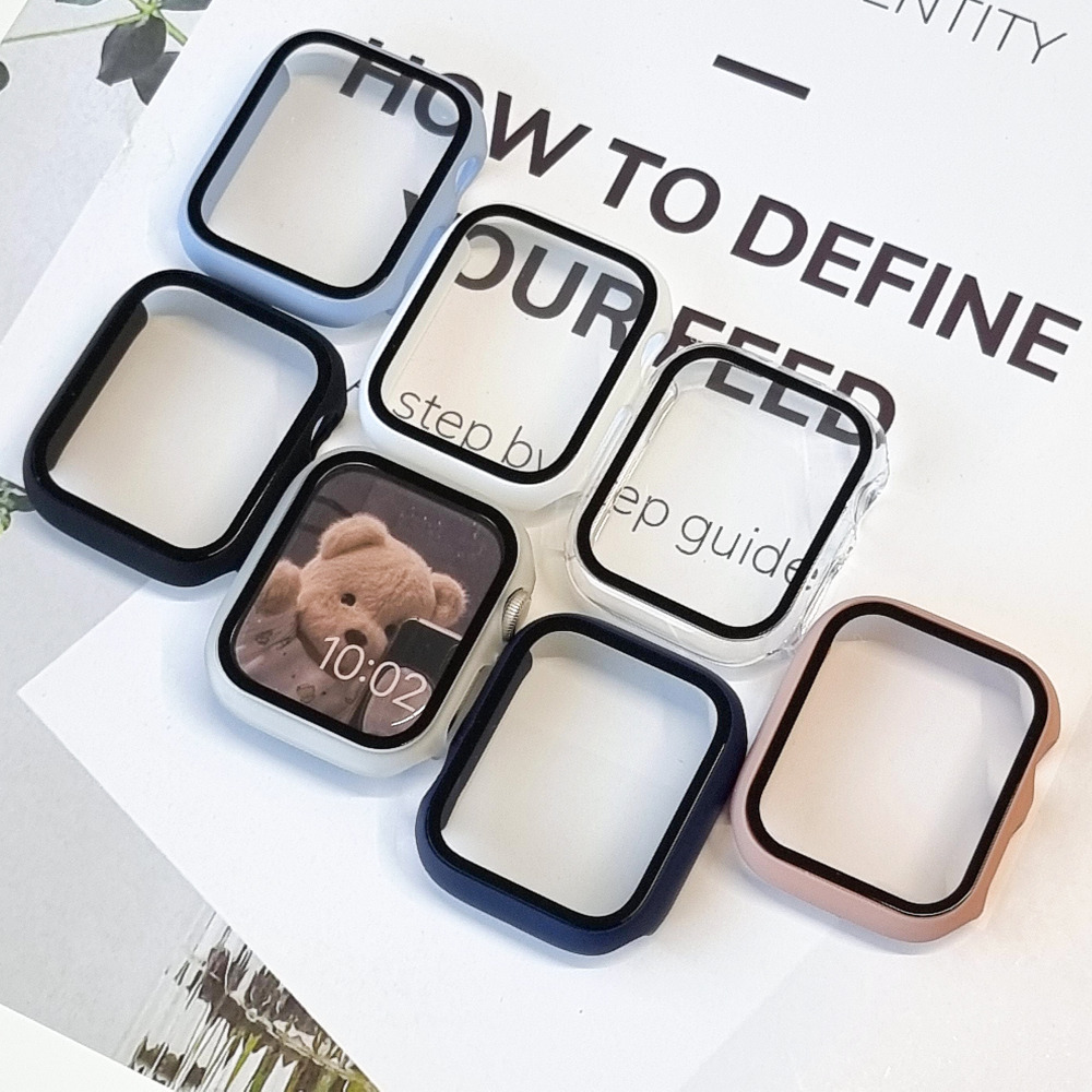 애플워치 풀커버 케이스 11 10 9 7 8 SE2 3 강화유리 액정보호