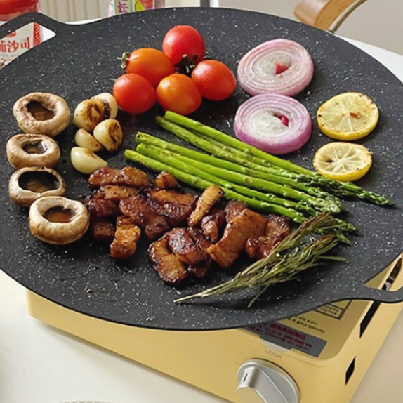 캠핑용 그리들 손잡이 깊은 그리들 대형 무쇠그리들 전골 38cm