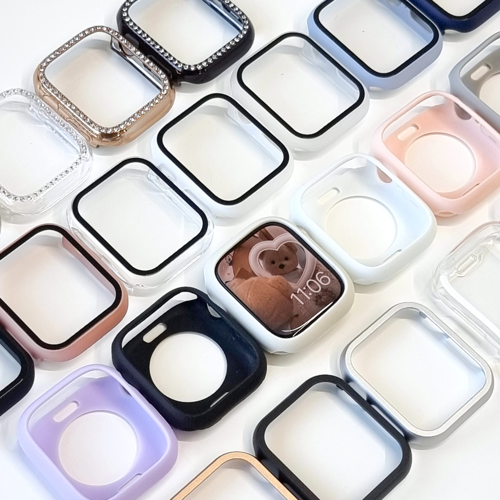 애플워치 풀커버 케이스 11 10 9 7 8 SE2 3 강화유리 액정보호