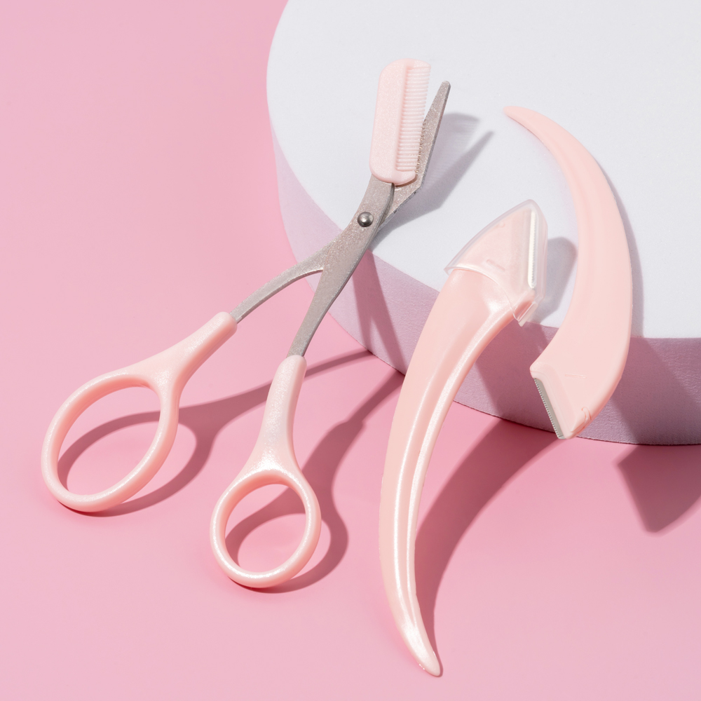 눈썹 정리 도구 세트 빗달린 숱가위 눈썹칼 - 상품 이미지