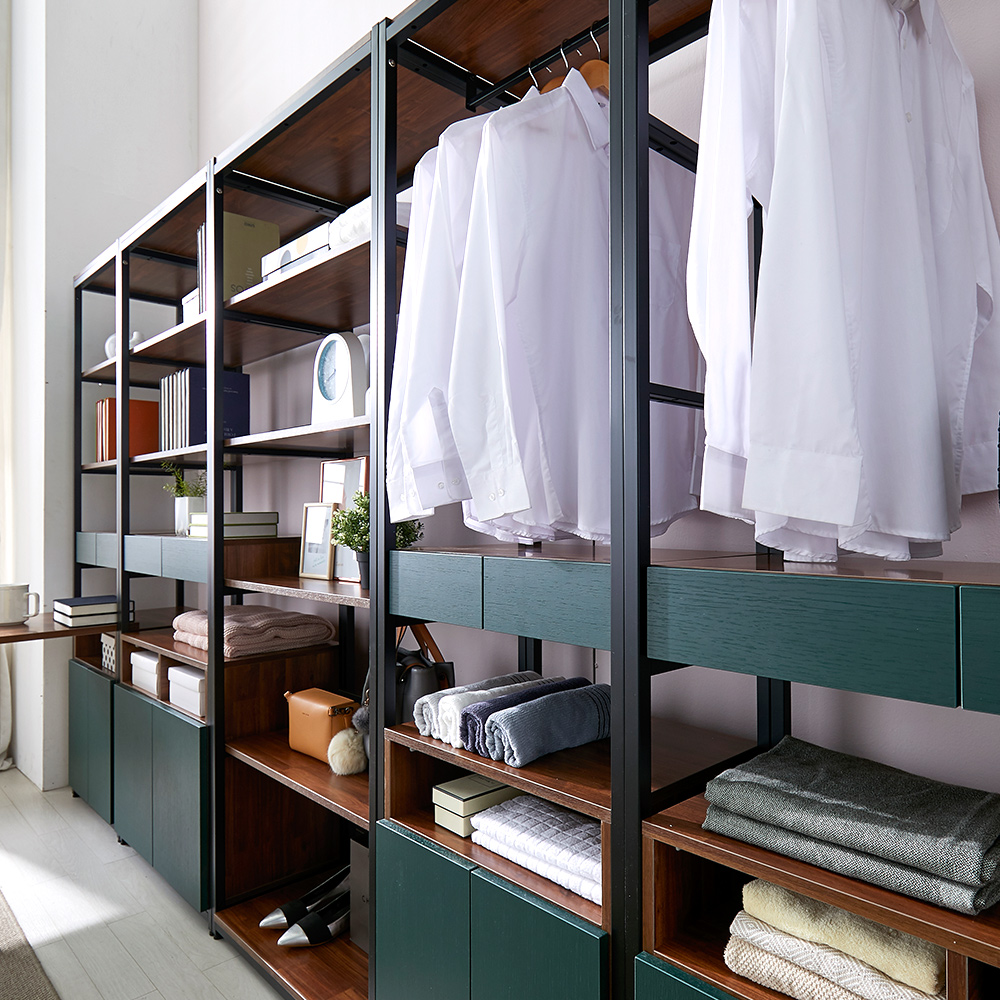 빌트라인 진열장 5단 장식 선반 거실 서재 철제