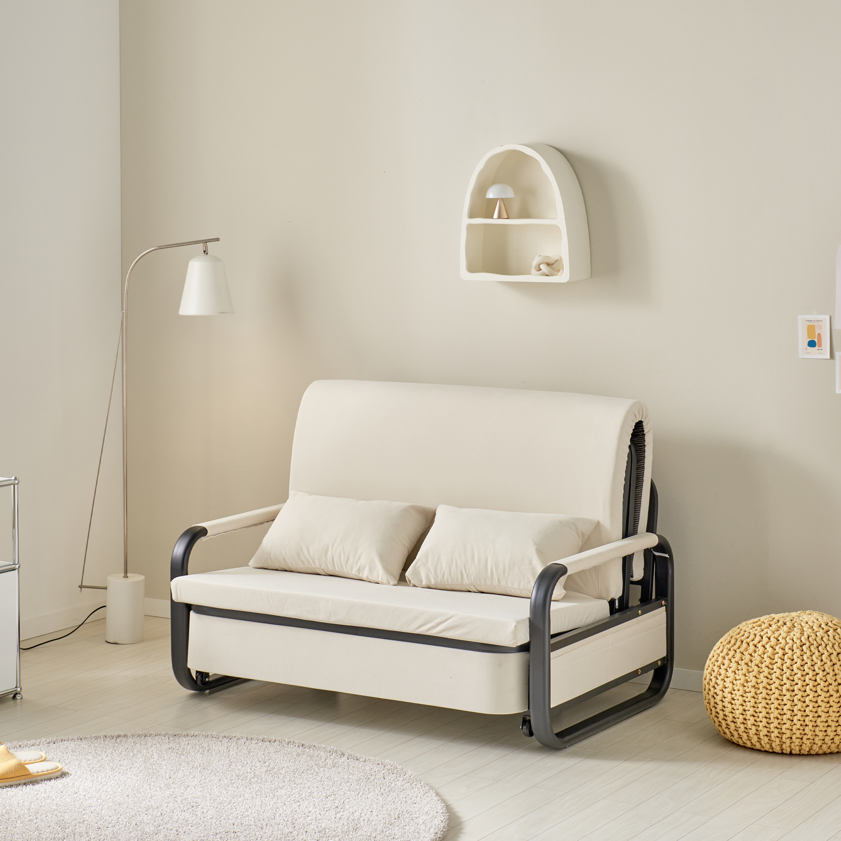 서광퍼니처 오뜨 2인 수납형 패브릭 소파 베드 간이 접이식 침대 sk