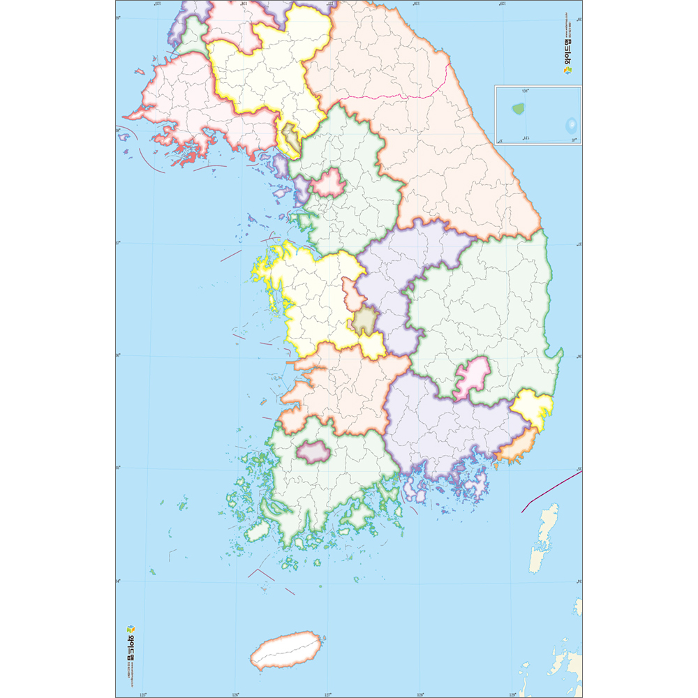 우리나라지도 백지도 대형 67x99cm - 상세 이미지 3