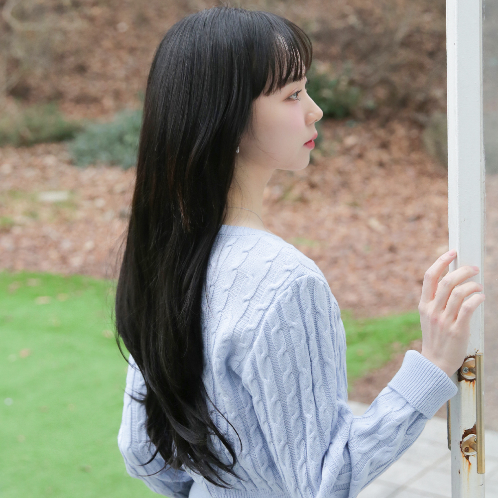여성 반가발 피스 씨컬펌 똑딱이 긴머리 가발 이미지 7